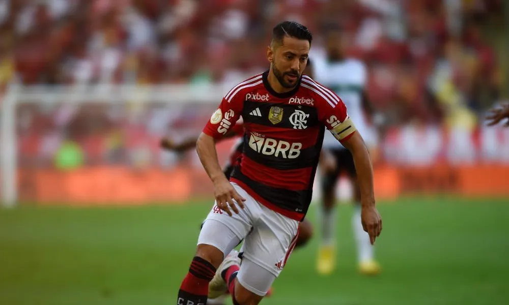 Imagem ilustrativa da imagem Flamengo vence Goiás com golaço e sai do Z4 do Brasileiro; Pedro se machuca