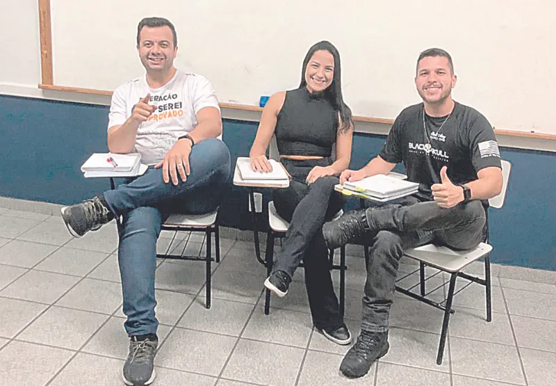 Ycaro, Leidimara  e Lucas estão estudando para disputar o concurso para Polícia Penal, cujo edital sai em maio