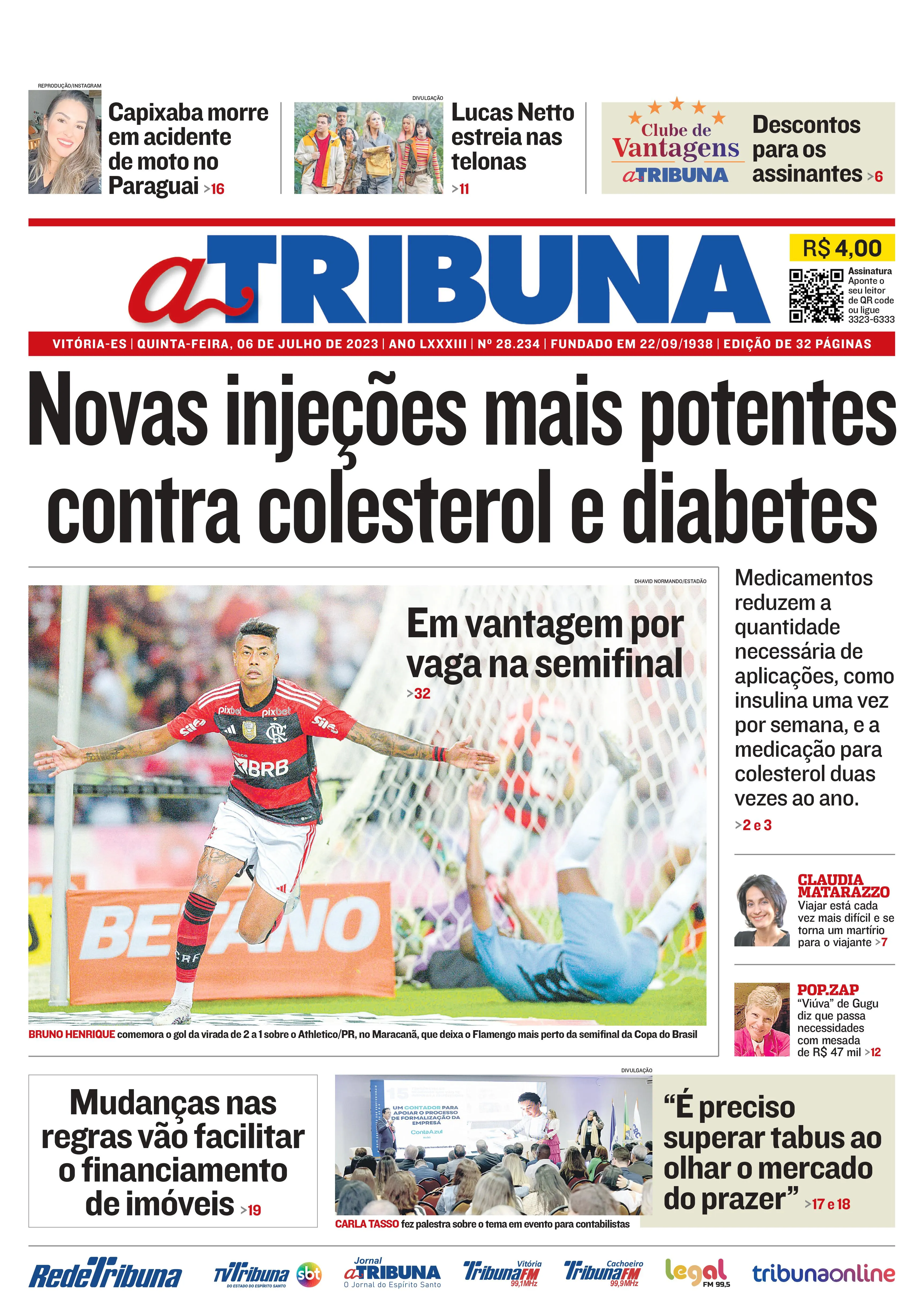 Imagem ilustrativa da imagem Confira os destaques do Jornal A Tribuna desta quinta-feira
