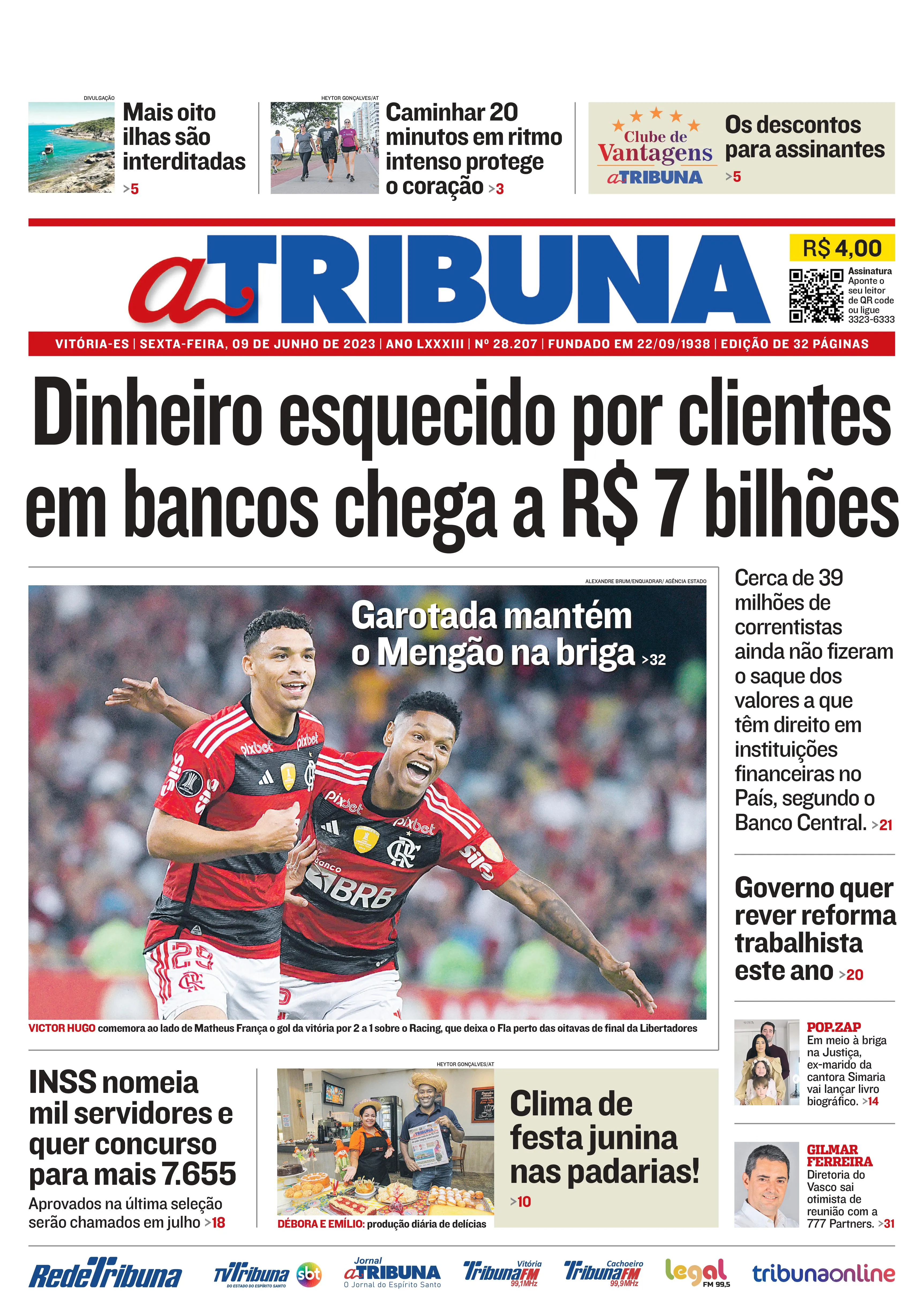 Imagem ilustrativa da imagem Confira os destaques do Jornal A Tribuna desta sexta-feira