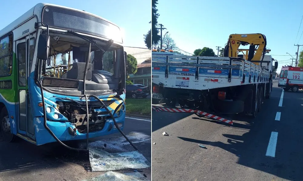 Imagem ilustrativa da imagem Acidente entre ônibus do Transcol e caminhão deixa 7 feridos no ES