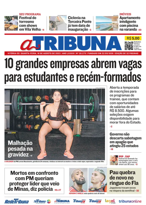 Imagem ilustrativa da imagem Confira os destaques do Jornal A Tribuna desta quarta-feira