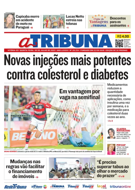 Imagem ilustrativa da imagem Confira os destaques do Jornal A Tribuna desta quinta-feira