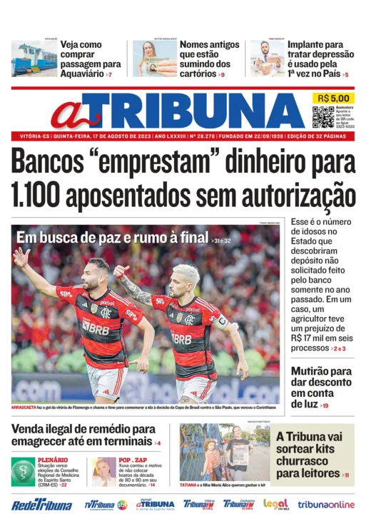 Imagem ilustrativa da imagem Confira os destaques do Jornal A Tribuna desta quinta-feira