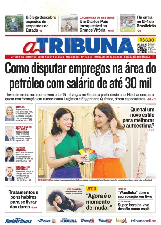 Imagem ilustrativa da imagem Confira os destaques do Jornal A Tribuna deste domingo