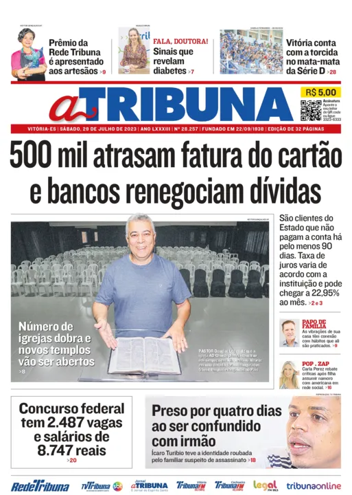 Imagem ilustrativa da imagem Confira os destaques do Jornal A Tribuna deste sábado