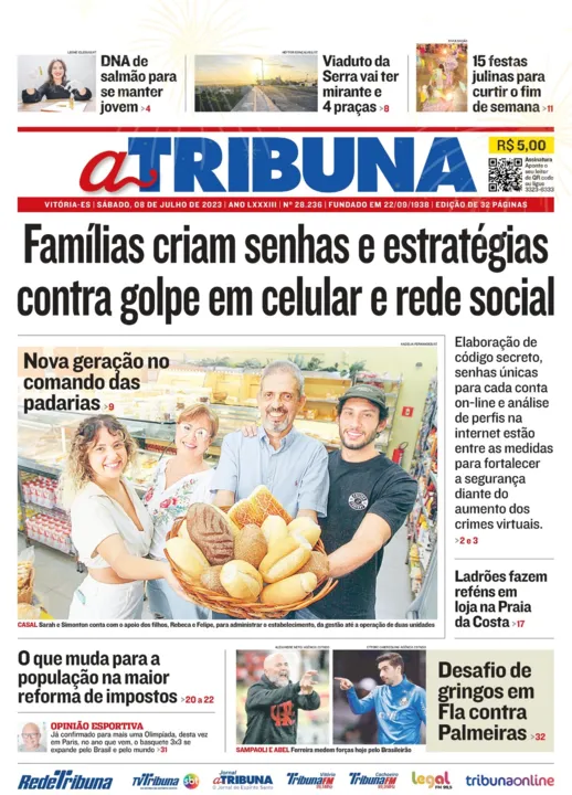 Imagem ilustrativa da imagem Confira os destaques do jornal A Tribuna deste sábado