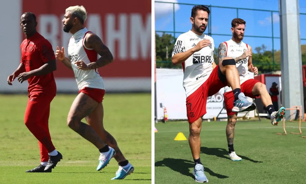 Imagem ilustrativa da imagem Gabigol e Everton Ribeiro treinam, mas podem desfalcar o Fla na Libertadores