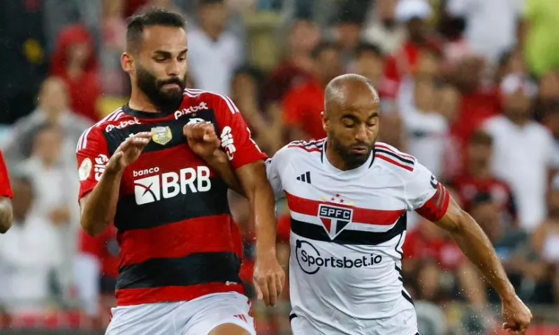 Imagem ilustrativa da imagem Lucas Moura marca 1º em retorno e São Paulo fica no empate com Flamengo