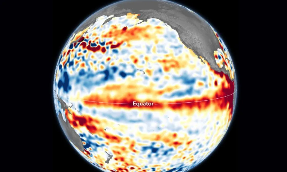 Imagem ilustrativa da imagem Nasa divulga imagem de satélite que mostra o avanço do El Niño