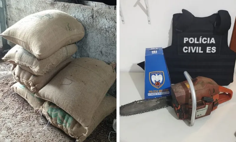 Imagem ilustrativa da imagem Polícia recupera sacas de café e motosserra furtadas em cidade do ES