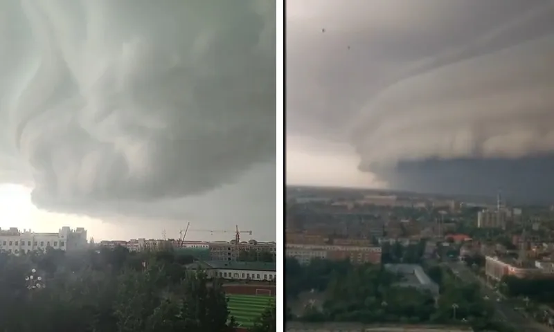 Imagem ilustrativa da imagem Tipo raro de tempestade, supercélula, é registrada na China