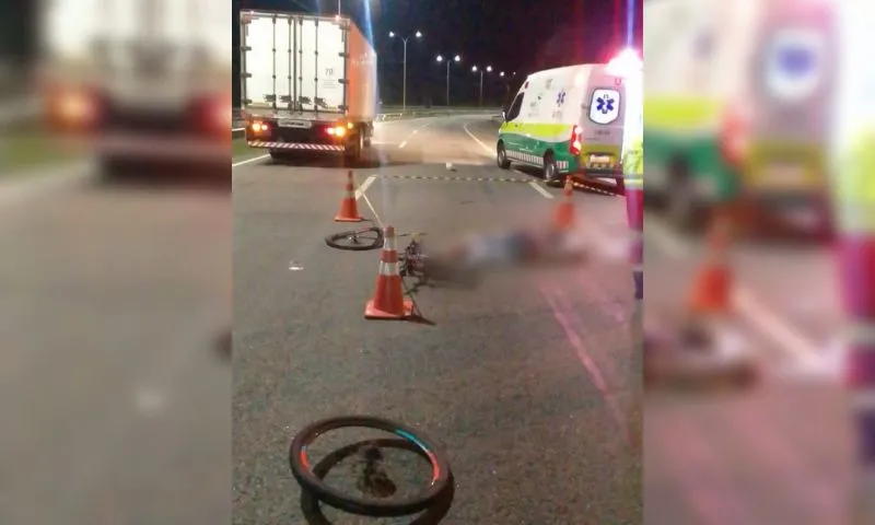 Imagem ilustrativa da imagem Tragédia na BR-101: ciclista morre após acidente com caminhão no ES