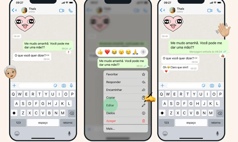 Imagem ilustrativa da imagem WhatsApp permite editar mensagens 15 minutos após envio. Veja como fazer