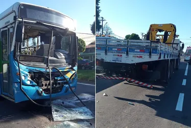 Imagem ilustrativa da imagem Acidente entre ônibus do Transcol e caminhão deixa 7 feridos no ES
