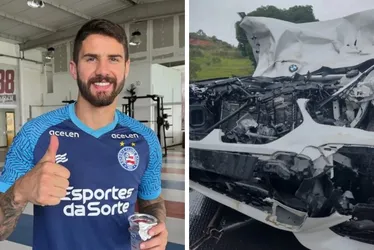 Imagem ilustrativa da imagem Atacante do Bahia se envolve em acidente ao bater com carro em cavalo