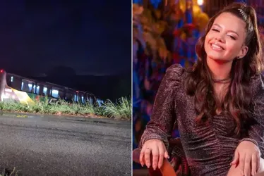 Imagem ilustrativa da imagem Cantora Brisa Star e mais 14 ficam feridos após ônibus cair em ribanceira no CE