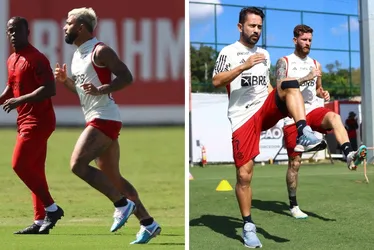 Imagem ilustrativa da imagem Gabigol e Everton Ribeiro treinam, mas podem desfalcar o Fla na Libertadores