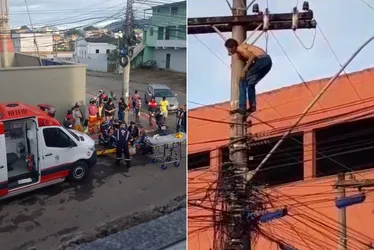 Imagem ilustrativa da imagem Homem sobrevive após ser eletrocutado e cair de poste no ES