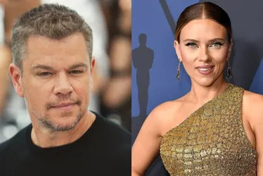 Imagem ilustrativa da imagem Matt Damon conta experiência 'horrível' de beijar Scarlett Johansson