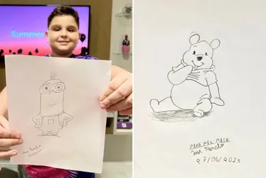 Imagem ilustrativa da imagem Menino autista do ES recebe encomenda de desenhos até na Austrália