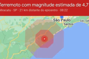 Imagem ilustrativa da imagem Terremoto é sentido por moradores do litoral paulista e Vale do Ribeira
