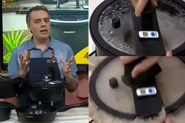 Imagem ilustrativa da imagem VÍDEO | Panela de pressão "supersegura" explode em programa de TV