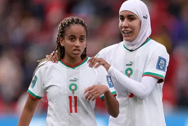Imagem ilustrativa da imagem Zagueira de Marrocos faz história na 1ª vitória da seleção feminina em Copas