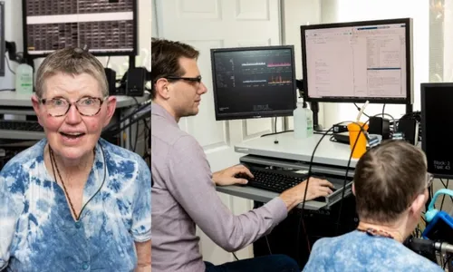 
          Imagem ilustrativa da imagem Duas mulheres com paralisia voltam a falar após implantes no cérebro
          