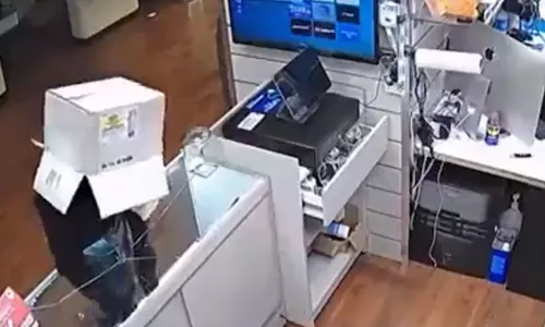 
          Imagem ilustrativa da imagem Ladrão usa caixa de papelão para esconder rosto e roubar 19 iPhones em loja
          