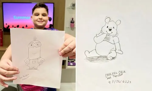 
          Imagem ilustrativa da imagem Menino autista do ES recebe encomenda de desenhos até na Austrália
          