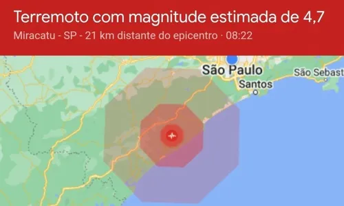 
          Imagem ilustrativa da imagem Terremoto é sentido por moradores do litoral paulista e Vale do Ribeira
          
