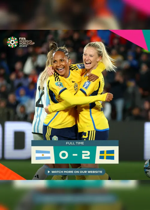 Imagem ilustrativa da imagem Argentina perde por 2 a 0 da Suécia e deixa a Copa do Mundo de Futebol Feminino