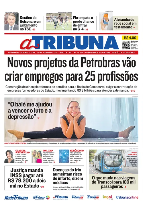 Imagem ilustrativa da imagem Confira os destaques do Jornal A Tribuna desta quinta-feira