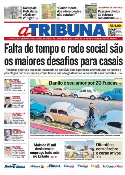 Imagem ilustrativa da imagem Confira os destaques do Jornal A Tribuna deste domingo
