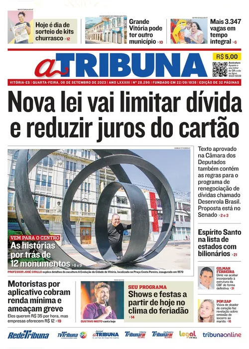 Imagem ilustrativa da imagem Confira os destaques do jornal A Tribuna desta quarta-feira