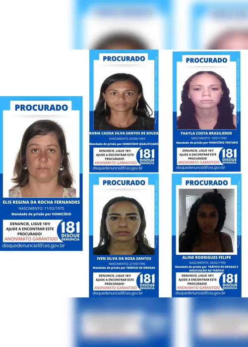 Imagem ilustrativa da imagem Polícia divulga lista de mulheres procuradas na Região Serrana do ES