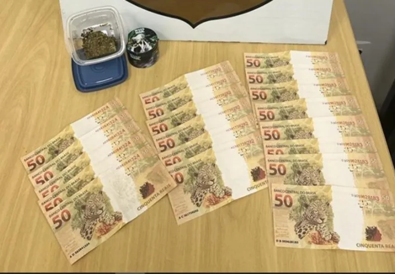 Dinheiro falso e porção de maconha apreendidos durante operação