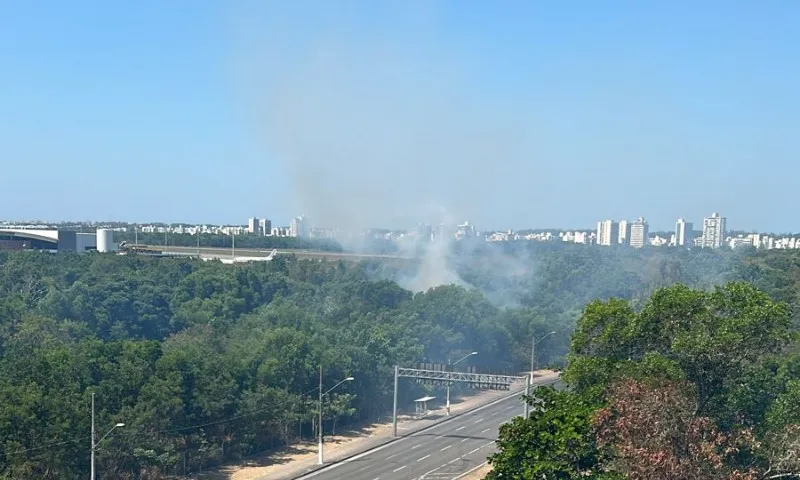 Imagem ilustrativa da imagem Bombeiros combatem incêndio em mata perto do Aeroporto de Vitória