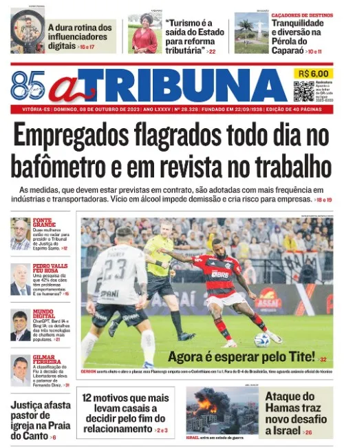Imagem ilustrativa da imagem Confira os destaques do jornal A Tribuna deste domingo