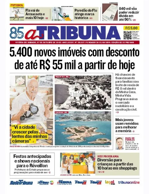 Imagem ilustrativa da imagem Confira os destaques do jornal A Tribuna deste sábado