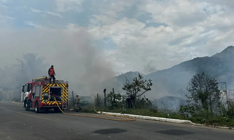 Imagem ilustrativa da imagem Incêndio em Ferro Velho preocupa moradores de bairro da Serra