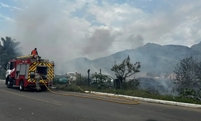 Imagem ilustrativa da imagem Incêndio em Ferro Velho preocupa moradores de bairro da Serra