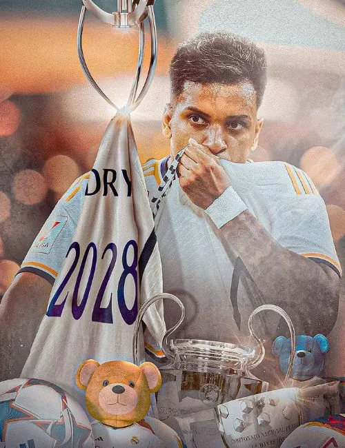 Imagem ilustrativa da imagem Real Madrid oficializa renovação com Rodrygo até 2028