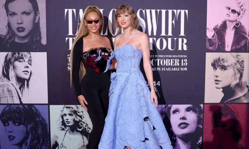 Imagem ilustrativa da imagem Beyoncé prestigia estreia de filme de Taylor Swift e cantora agradece