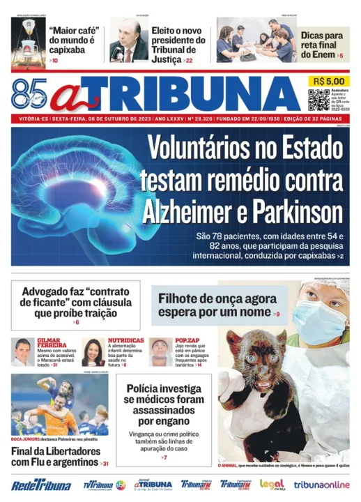 Imagem ilustrativa da imagem Confira os destaques do jornal A Tribuna desta sexta-feira