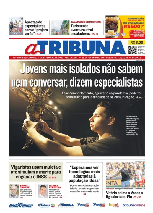 Imagem ilustrativa da imagem Confira os destaques do jornal A Tribuna deste domingo