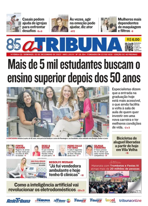 Imagem ilustrativa da imagem Confira os destaques do jornal A Tribuna deste domingo