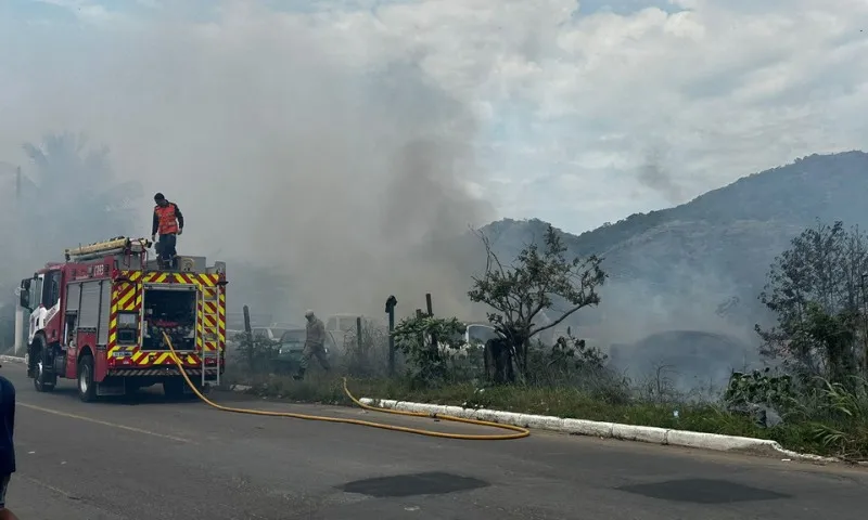 Imagem ilustrativa da imagem Incêndio em Ferro Velho preocupa moradores de bairro da Serra