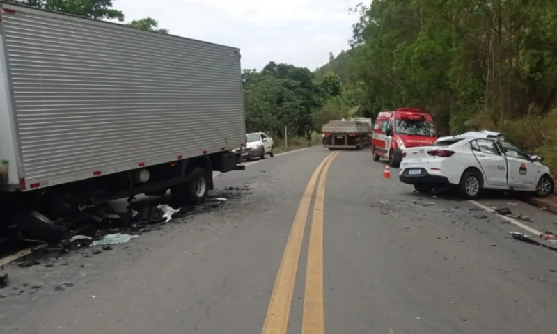 Imagem ilustrativa da imagem Motorista morre em acidente entre carro oficial e caminhão na BR-259